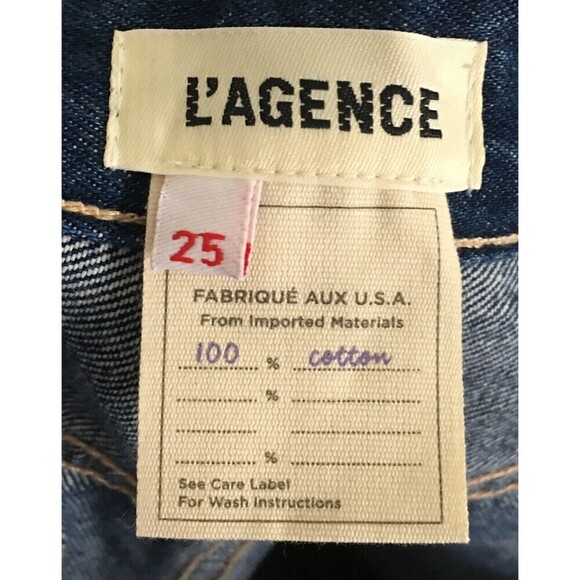 L'agence Jeans Women's Size 25 Blue Marjorie Serrano Straight Leg Cotton - Picture 7 of 7
